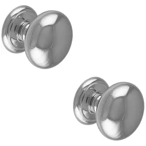 2 PACK 100mm Large Centre Door Knob Polished Chrome Outdoor Front Door Handle