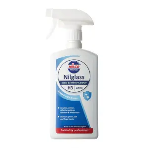 Nilco Nilglass Glass & Mirror Windscreen Cleaner Spray Removes Dirt 500mL