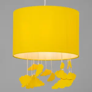 Litecraft Clouds Mobile Easy Fit Yellow Glow Kids Lamp Shade