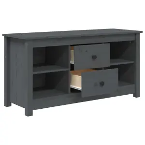 Berkfield TV Cabinet Grey 103x36.5x52 cm Solid Wood Pine