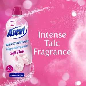 Asevi Fabric Softener, Laundry Conditioner, Liquid Fabric Softener, 1.5L, 60 Washes, Pink (Pack of 3)