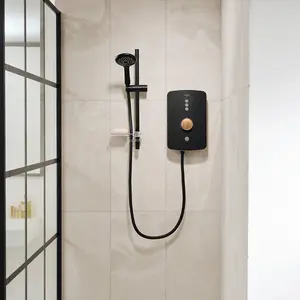 Triton Amala Metallic 9.5kW Brushed Copper Electric Shower Matt Black Finish