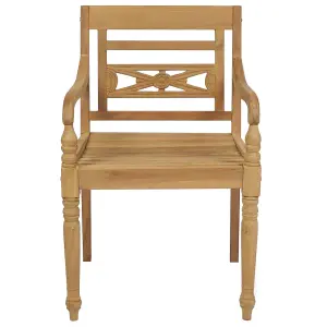 Berkfield Batavia Chairs 6 pcs Solid Teak Wood