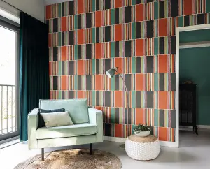 Rasch Florentine Contemporary Colour Blocks Bright Multi Wallpaper