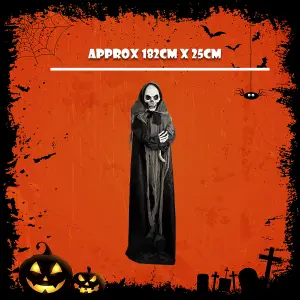 Halloween Animated Skeleton Ghost Decoration Trick or Treat Party 72inch Black