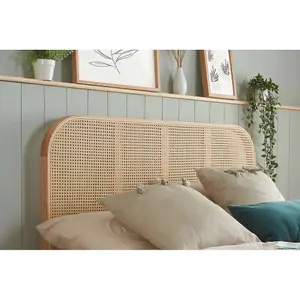 Birlea Margot Double Rattan Bed Oak