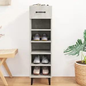 Berkfield Shoe Cabinet Concrete Grey 30x35x105 cm Engineered Wood