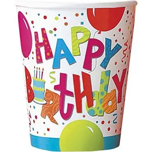 Unique Party Jamboree Paper Party Cup (Pack of 8) Multicoloured (One Size)