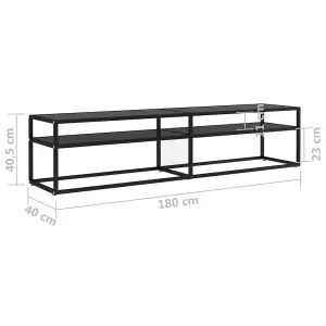 Berkfield TV Cabinet Black 180x40x40.5 cm Tempered Glass