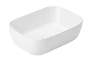 Bathroom Countertop Basin Oval Sit On Sink 455mm 45.5cm White Ceramic Hapi