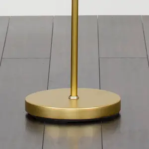 ValueLights Modern Standard Floor Lamp In Gold Metal Finish With White Tapered Shade