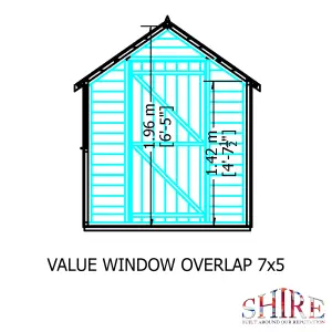 Shire Overlap 7x5 Single Door Value Shed with Window