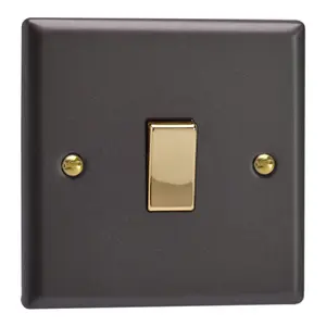 Varilight 1-Gang 10A 1- or 2-Way Rocker Switch Vogue Slate Grey