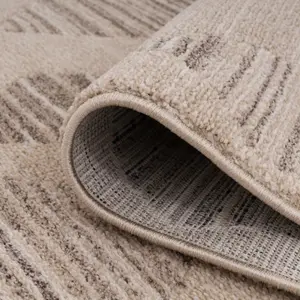 Neutral Beige Distressed Diamond Tonal Soft Extra Long Runner Rug Stair Carpet 60cmx8m