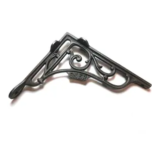 Oakcrafts - Pair of Antique Cast Iron 'GNER' Railway Victorian Style Shelf Brackets - 150mm x 150mm