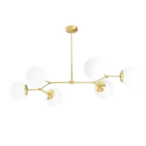 Luminosa Model 11 Deco 6-light Globe Pendant Lamp Golden