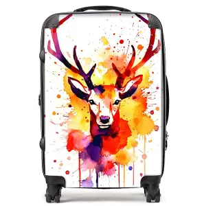 Watercolour Stag Face Suitcase - Medium