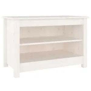 Berkfield Shoe Bench White 70x38x45.5 cm Solid Wood Pine