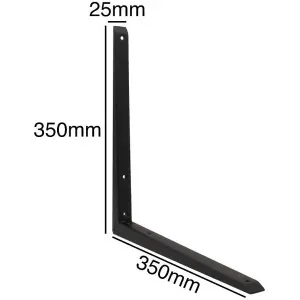 EAI Strong Shelf Bracket Mitre Reinforced Hi-Load Pattern - 350 x 350mm - Black - Pack of 10