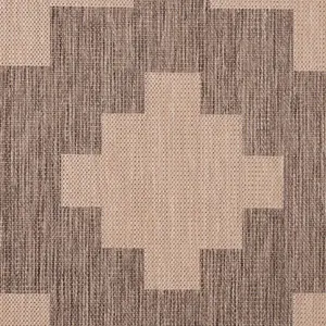 Natural Beige Geometric Flatweave Indoor Outdoor Weatherproof Washable Area Rug 160x230cm