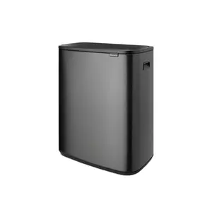 Bo Touch Bin, 60 litre, with 1 inner Plastic Bucket Matt Black