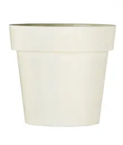 Plant Pots Flower Planter Matt Plastic Pot Classic Deco Pot Ecru Matt 14cm