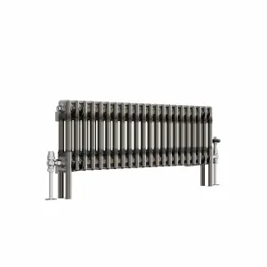 Right Radiators 300x1010 mm Horizontal Traditional 2 Column Cast Iron Style Radiator Raw Metal