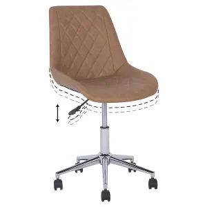 Desk Chair Faux Leather Golden Brown MARIBEL