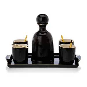 Breesha 6 Piece Coffee Set Black