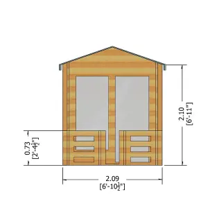 Maulden with veranda Log Cabin Home Office Garden Room Approx 7 x 7 Feet