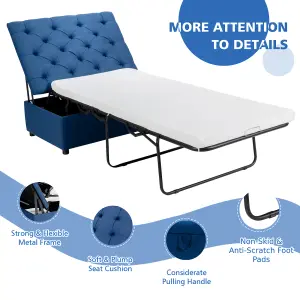 Costway 2-in-1 Convertible Sofa Bed Folding Ottoman Sleeper Space Saving Couch Lounger