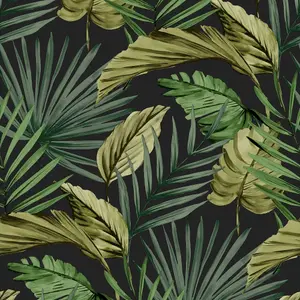 Fresco Palm house Green Smooth Wallpaper Sample