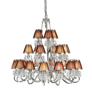 Luminosa Oksana 21 Light Multi Arm Chandelier Polished Nickel Plate Finish, E14