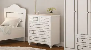 CLEMENT 3+2 Chest Of Drawers in White colour