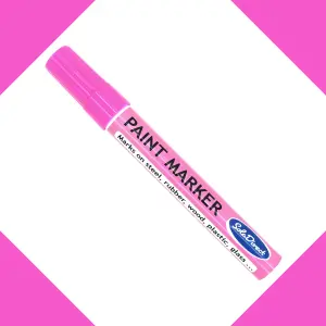 Oil-based Paint Marker Pen Permanent for Tyres Rubber Stone Leather Fabric Plastic Glass (Pink)