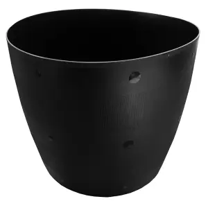 Strong Round Black Plastic Barrel Multipurpose Gardening Flower Plant Pot