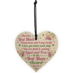 Red Ocean Mum Award Birthday Gifts For Mum Mothers Day Gifts Wooden Heart Gift For Mum Mummy Gift From Daughter Son