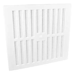 Home Smart 9" x 9" White Plastic Adjustable Air Vent Grille with Flyscreen Cover