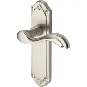 Heritage Door Handle Lever Latch Lisboa Design (Set of 2) Satin Chrome