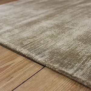 Gold Handmade , Luxurious , Modern , Plain Easy to Clean Viscose Rug for Living Room, Bedroom - 240cm X 340cm