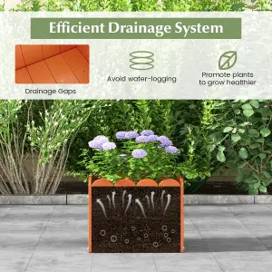 Costway 2 Pack Square Planter Box HDPE Flower Pot Raised Garden Bed