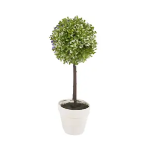 URBNLIVING 27cm Height Decorative Artificial Outdoor Ball Green Plant Tree Pot Colour Medium