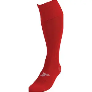 JUNIOR SIZE 8-11 Pro Football Socks - PLAIN RED - Ventilated Toe Protection