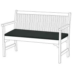 Black Garden Bench Seat Cushion Non Slip Comfortable Patio Bench Cushions Swing Cushions