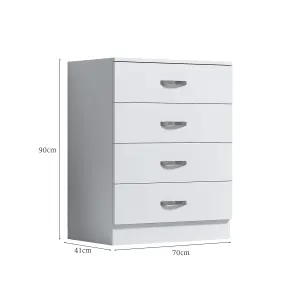 Tunis 4 Drawer Chest Of Drawers - Matt White