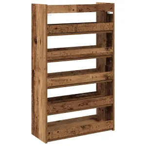 Berkfield Shoe Rack Old Wood 60x25x100 cm Engineered Wood