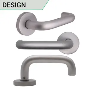 AFIT Satin Aluminium Return To Door Lever on Rose Door Handle 19 x 52mm