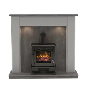 Be Modern Emmbrook Grey Freestanding Electric Fire suite