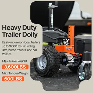 Electric Heavy Duty Trailer Dolly Ball Hitch Mount 3600lbs Max