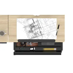 Dellonda Electric Standing Drafting Desk Ergonomic Drawing Sit/Stand Table 0-40 Degree Tilt